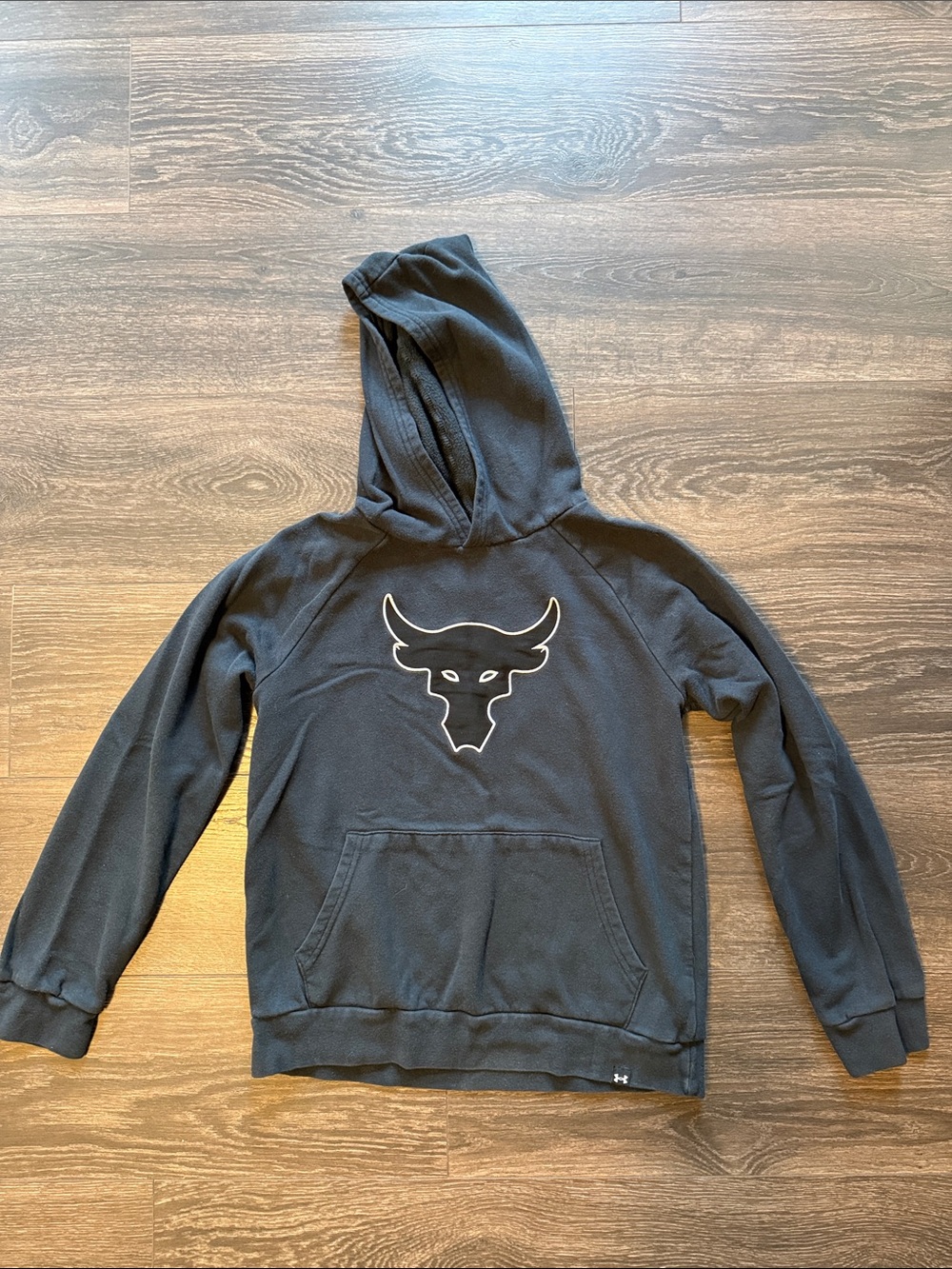 Under Armour Black Kids Hooded Sweatshirt with Bull Logo